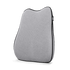 A light gray textured lumbar support pillow with black piping and a zipper, shown on a plain white background.