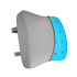 Gray and blue back support pillow on a white background