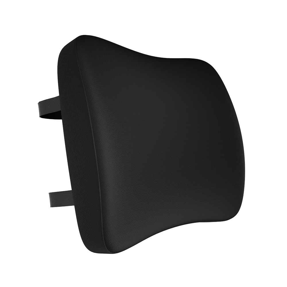 Black car headrest cover on a white background