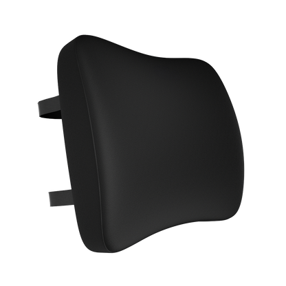 Black car headrest cover on a white background