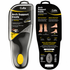Cults Arch Support Insole shown in its retail blister packaging alongside the back of the packaging card, featuring black, yellow, and white design with product details and foot comparison graphics.